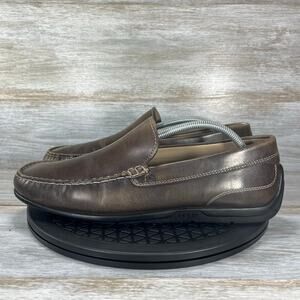 Ecco Men’s Moc 2 Classic Slip On Brown Leather Loafers Size 10